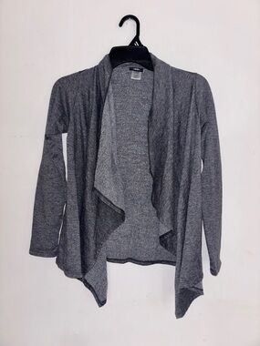 Bobeau Gray Draped Open Cardigan XS Lightweight Stretch